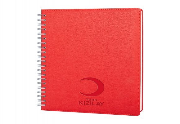 PLEVNE KIRMIZI KARELİ TARİHSİZ SPİRALLİ DEFTER (20x28 CM)