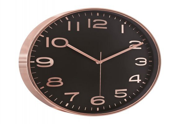 HADES406 SİYAH-BAKIR METALİZE ÇERÇEVE DUVAR SAATİ(380 MM)