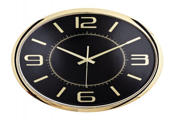 HELLEN404 SİYAH-ALTIN METALİZE ÇERÇEVE DUVAR SAATİ (420 MM)