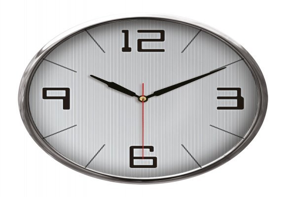 THOR707 GÜMÜŞ METAL ÇERÇEVE DUVAR SAATİ (320MM)