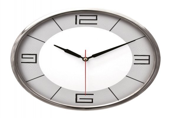 THOR707 GÜMÜŞ-GRİ METAL ÇERÇEVE DUVAR SAATİ (320MM)