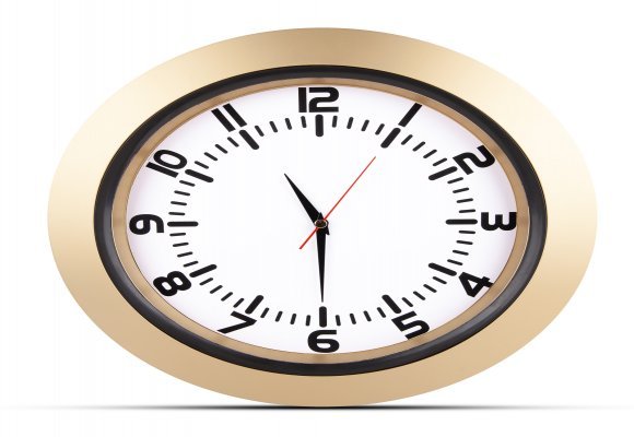 UMAY ALTIN-BEYAZ PLASTİK KASA DUVAR SAATİ (350 MM)