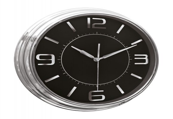 SEZAR401 SİYAH-GÜMÜŞ METALİZE ÇERÇEVE DUVAR SAATİ (380 MM)