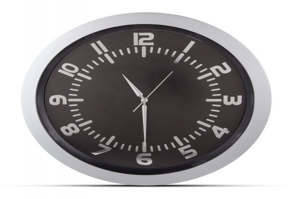 POSEIDON GÜMÜŞ PLASTİK KASA DUVAR SAATİ 350MM