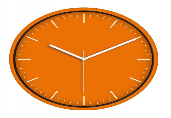 MİMAS186 TURUNCU PLASTİK KASA DUVAR SAATİ (380 MM)